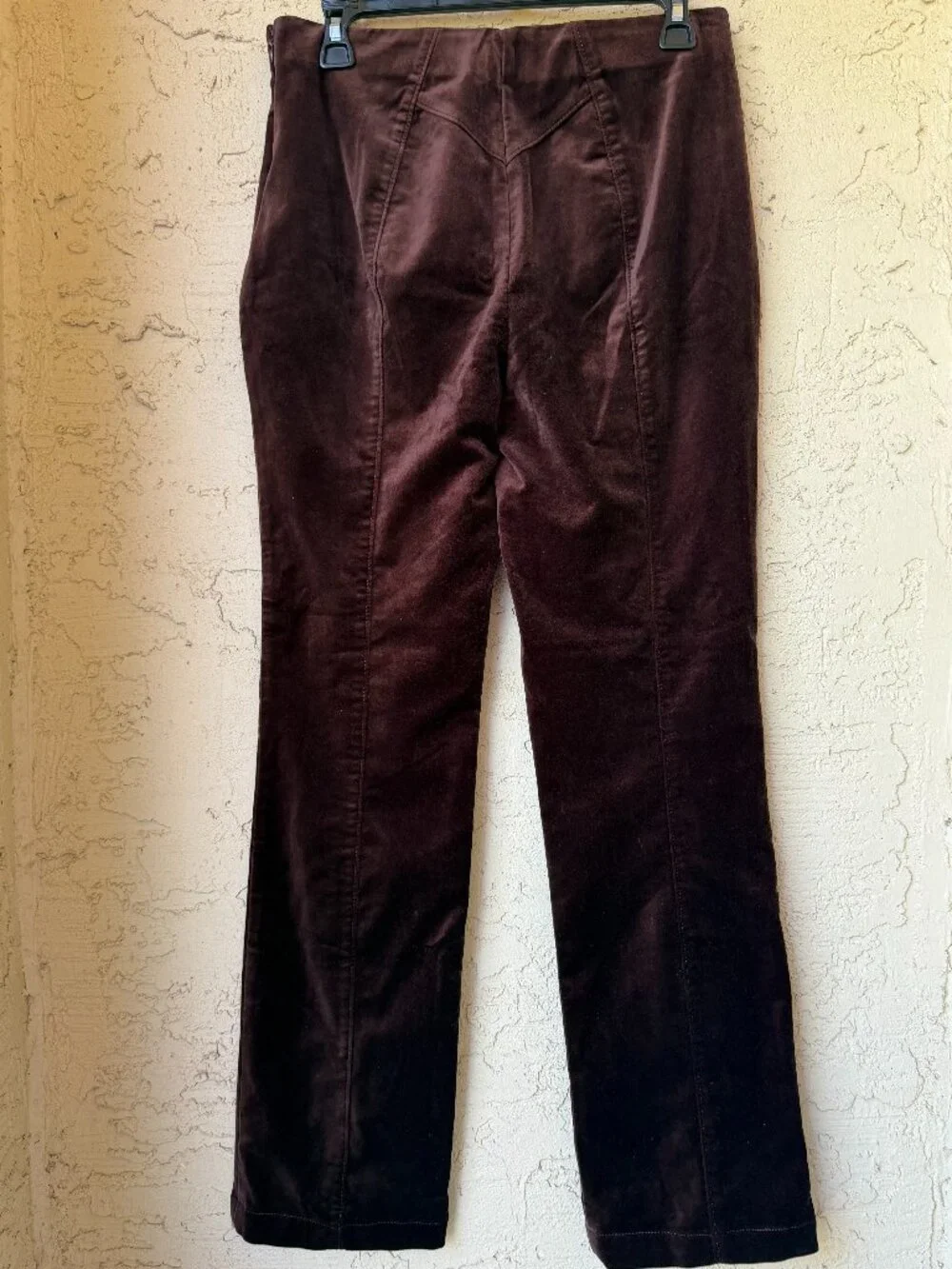 Maeve Velvet Front Split Skinny Pants S Brown High-Rise - Picture 3 of 5